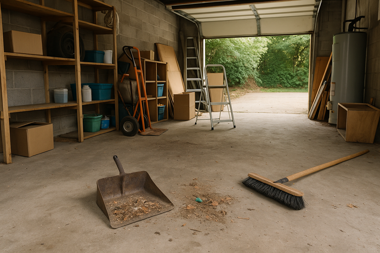 Pulizia garage con sgombero Propata